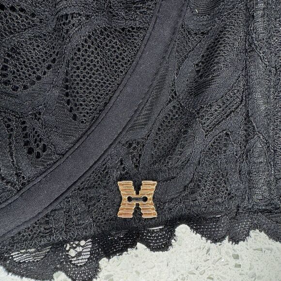 Savage X Fenty 44DD Black Lace Unlined Underwire Bra Balconette X Charm - Picture 3 of 8